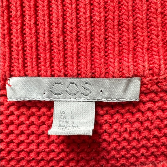 COS Red Crew Neck Sweater size Large - Picture 2 of 6